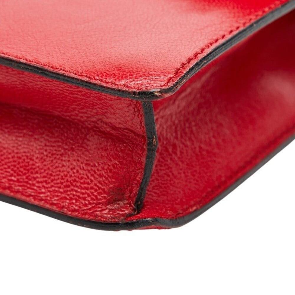Celine Python Logo Chain Shoulder Bag Red - Picture 5 of 12